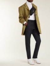 RAF SIMONS Single-breasted oversized yellow wool tweed blazer ~ menswear for women