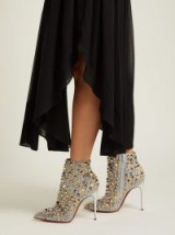 CHRISTIAN LOUBOUTIN So Full Kate 100 silver leather stud-embellished ankle boots ~ luxe metallic booties