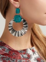 ISABEL MARANT Green Stone hoop-drop earrings