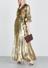 ALICE + OLIVIA Athena leopard-print silk-blend maxi skirt | glamorous metallic skirts