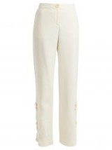 WALES BONNER Buttoned ivory wool-blend trousers ~ side detail pants