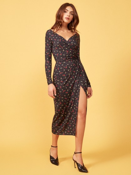 REFORMATION Dama Dress in Rebecca Floral Print ~ wrap style clothing