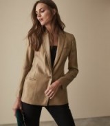 REISS DASHELLE SATIN FACED METALLIC BLAZER GOLD ~ tailored evening jacket