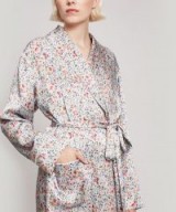 LIBERTY LONDON Delilah Silk Satin Long Robe / floral robes