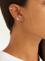 MARIA TASH Diamond & 18kt gold triple star single earring ~ small neat jewellery ~ luxe accessory