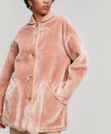 PAUL SMITH Pink Faux Fur Reversible Coat