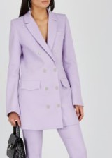 FILLES À PAPA Betsy lilac double-breasted cady blazer ~ feminine longline trouser suit jacket