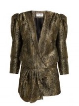 SAINT LAURENT Gold Firework silk-lamé playsuit ~ 80s style glamour