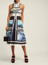 MARY KATRANTZOU Katmanda stamp-print satin dress ~ bold prints