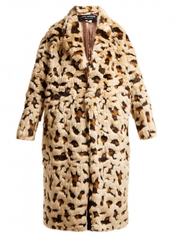 JUNYA WATANABE Leopard-print beige faux-fur coat ~ brown tone animal prints