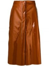 MARNI Creamy unfinished skirt in nougat / high shine fashion