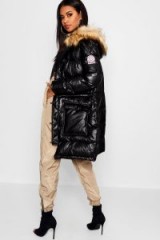 boohoo Matte Metallic Sporty Puffer Jacket | high shine winter coats