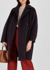 MAX MARA STUDIO Piroga aubergine wool coat