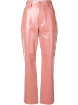 MSGM varnished pink high-waisted trousers / shiny pants