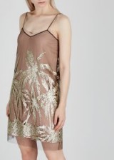 NO.21 Blush glittered tulle dress / glittering slip