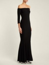 NORMA KAMALI Off-the-shoulder fishtail dress ~ black jersey maxi ~ effortless style evening wear