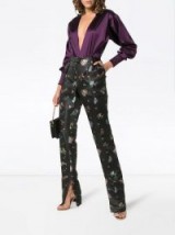 PREEN BY THORNTON BREGAZZI Juno Black Floral-Jacquard Trousers