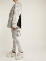 JUNYA WATANABE Split-sleeve grey faux-fur coat