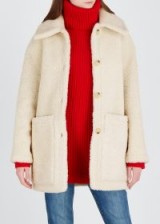 TORY BURCH Oliver reversible cream shearling coat