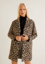 MANGO Unstructured leopard coat in brown – SAFARI | animal print coats