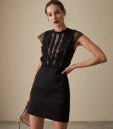 REISS VERIANA LACE BODICE DRESS BLACK ~ glamorous lbd