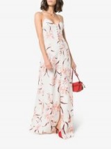 Zimmermann Cream, Brown And Pink Corsage Orchid Print Slip Dress / floral maxi