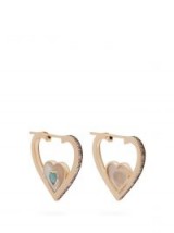 NOOR FARES Anahata diamond & 18kt gold heart shaped earrings