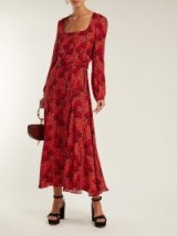 BORGO DE NOR Annabella cheetah-print crepe dress in red / feminine style dresses