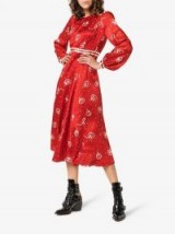 By Timo Red Floral Print Midi Dress