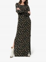 By Timo Maxi Floral Print Dress in Black and Yellow