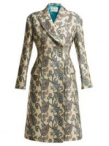 ETRO Carmen ivory paisley-jacquard cotton-blend coat ~ printed statement coats