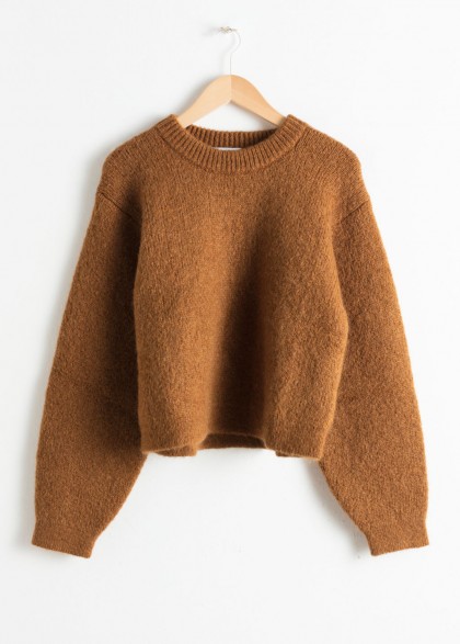 & other stories Chunky Jacquard Knit Sweater in brown