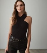 REISS DANA CROSS FRONT TOP BLACK ~ instant evening glamour