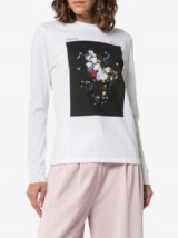 Erdem Fernley Printed Long Sleeved T-Shirt in White / floral printed tee