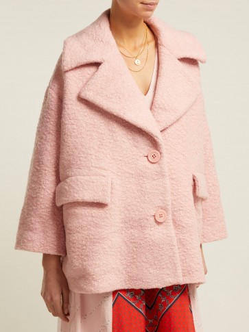 GANNI Fenn pink wool-blend bouclé jacket ~ luxe winter jackets