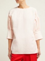 JIL SANDER Gyre dropped puff-sleeve blouse in pink