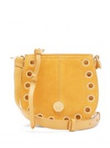 SEE BY CHLOÉ Kriss mini leather and suede cross-body bag in mustard ~ yellow 70s vintage style crossbody