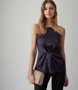 REISS LANI HALTER NECK TWIST FRONT TOP NAVY ~ effortless elegance