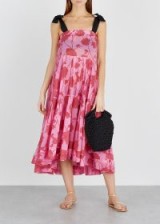 LILA.EUGÉNIE Pink floral-print voile dress / feminine sundress