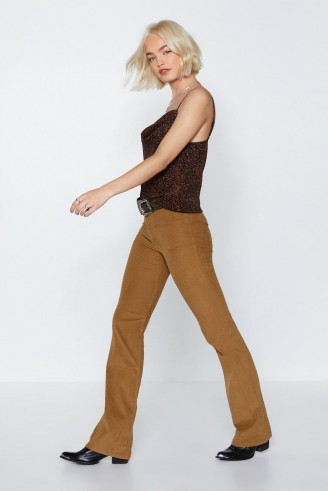 NASTY GAL Magic Touch Corduroy Pants in Camel – light-brown cords