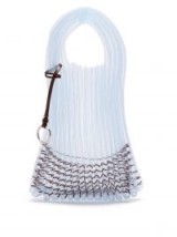 JIL SANDER Market small embellished net tote bag in pale-blue