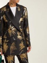 MSGM Metallic jacquard double-breasted tuxedo jacket in black