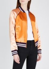 MOTHER Bronze satin bomber jacket – casual luxe