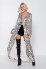 NASTY GAL Nasty Gal Studio Longline at the Bar Sequin Top in nude – sequinned maxi tops