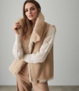 REISS NIA REVERSIBLE SHEARLING GILET NEUTRAL ~ luxe gilets ~ sleeveless jackets