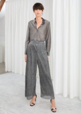 & other stories Pleated Metallic Trousers in silver