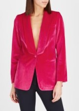 SELF-PORTRAIT Fuchsia velvet blazer ~ bright-pink luxe jacket