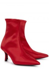 SENSO Qweene III red satin pointed toe boots