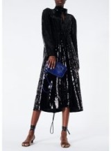 Tibi SEQUINS DRAWSTRING RUCHED DRESS Black/Navy