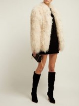 SAINT LAURENT Cream curly shearling jacket | shaggy jackets